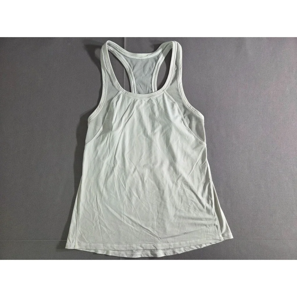 Lululemon Shirt Womens 4 White Ace Advantage Mesh Back Tennis Tank Top Stretch